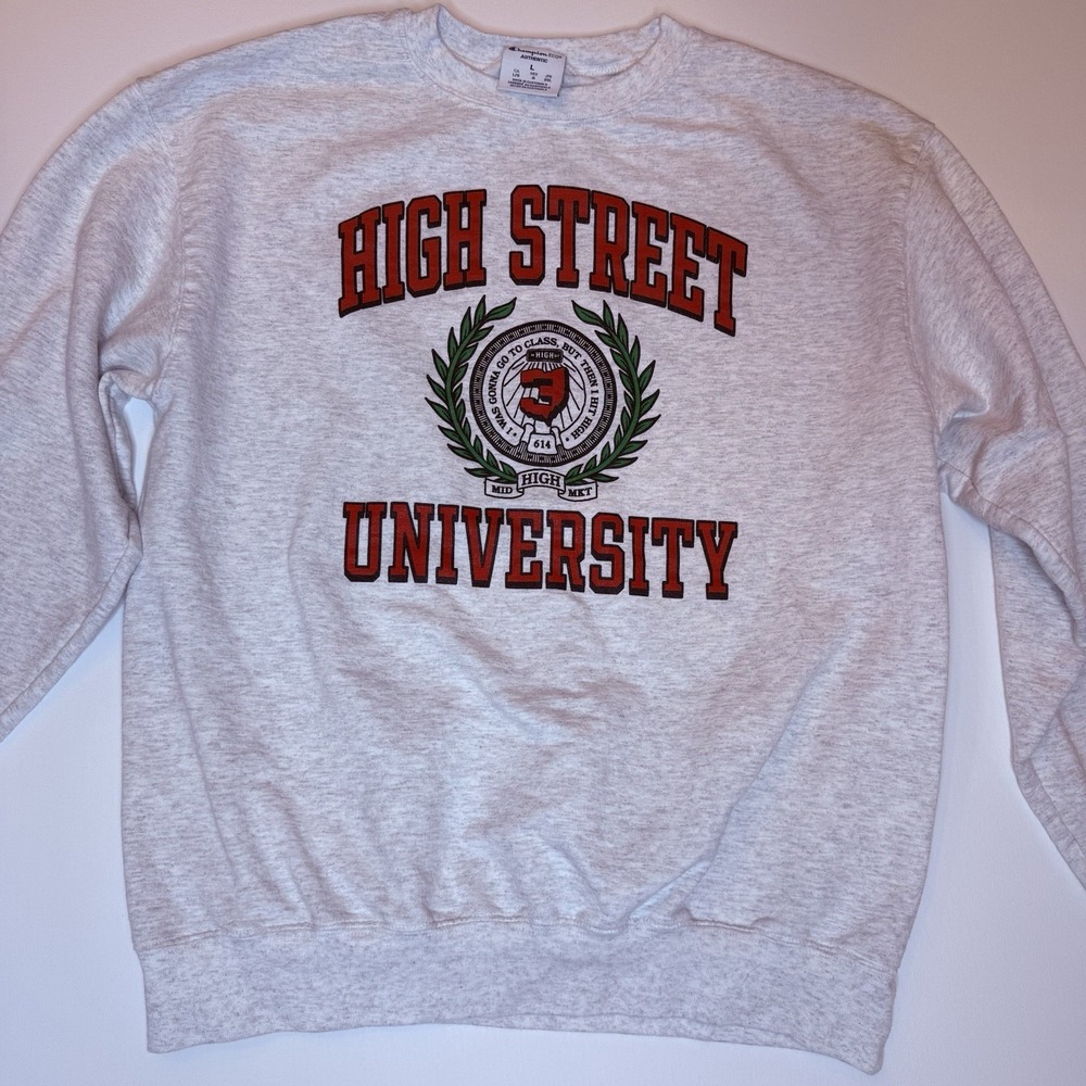 Champion Brand High Street University Size Large Unisex Hoodie White Size Large